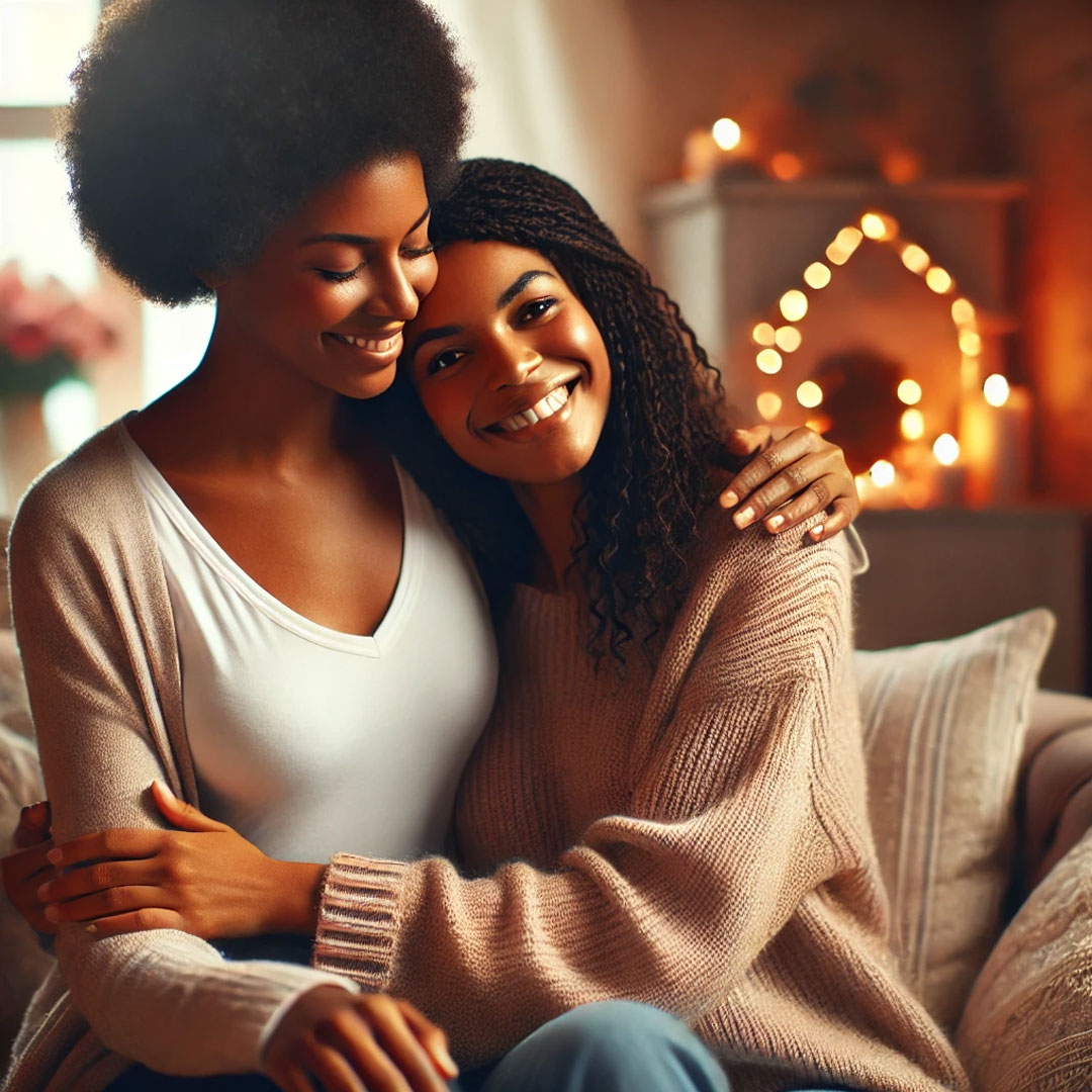 Self-Care for Better Relationships - African American Woman Embracing a Loved One